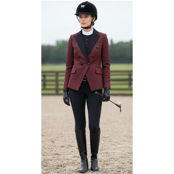 NWT Walter Baker Long Sleeve Equestrian Phelps Jacket Red Preppy Goth  S - Picture 3 of 16